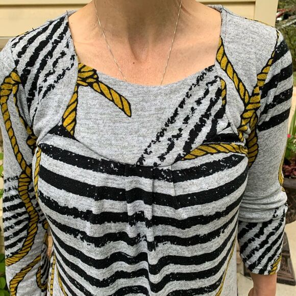 Runway grey/black/gold knitted ropes long sweater/dress, long sleeves, Large - Picture 5 of 9